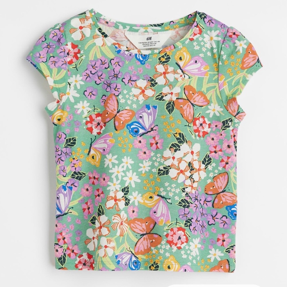 NWT H&M Puff-sleeved Jersey Top